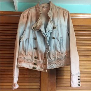 Free People Denim Tie Dye Jean Jacket